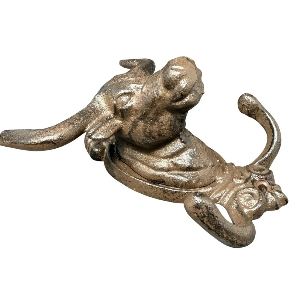 Cast Iron Bull Double Wall Hook Western Ranch Farmhouse Decor